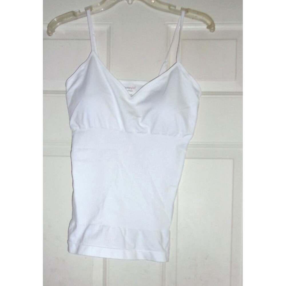 Skinny Girl Smoothers Shappers Top White Sz. XL Built in Bra Adjustable Straps